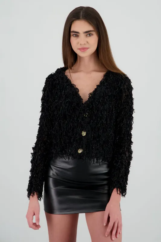 Cardigan detalle pelo con brillos sold by Shasa