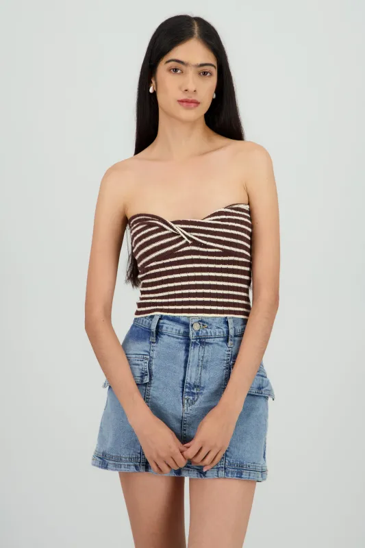 Top strapless detalle escote sold by Shasa