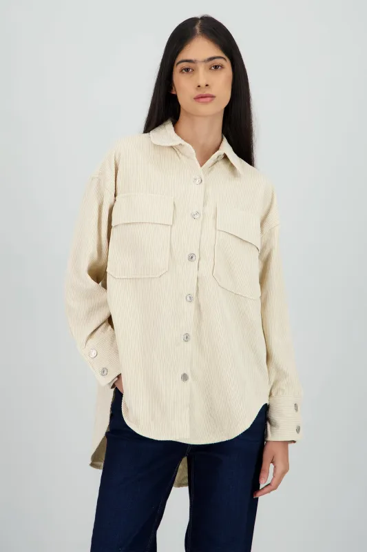 Sobrecamisa oversized pana sold by Shasa