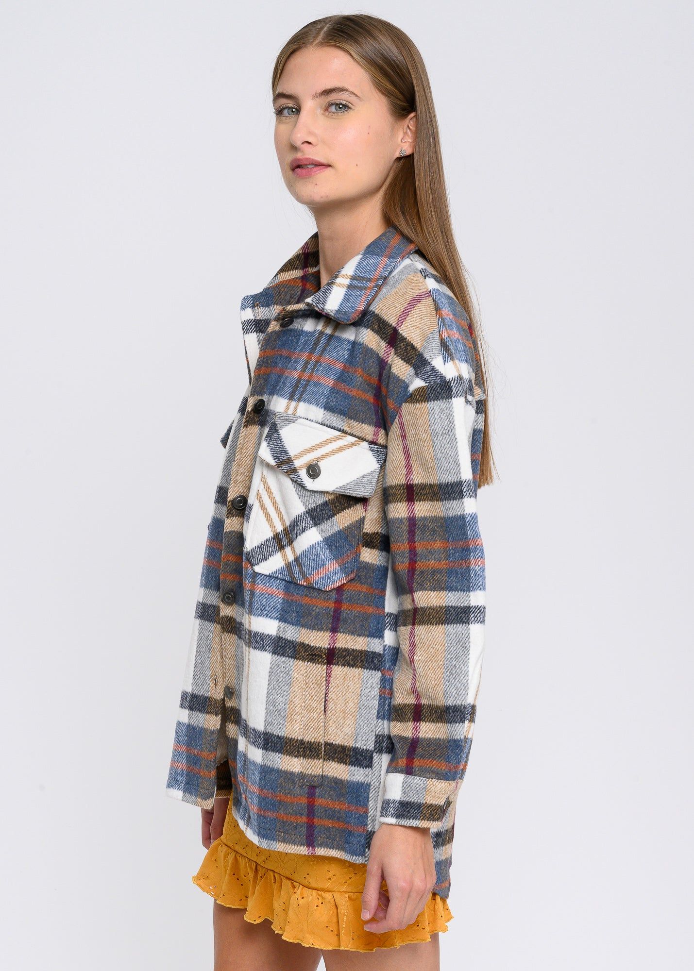 Sobrecamisa larga hombros caídos cuadros sold by Shasa product image thumbnail 3