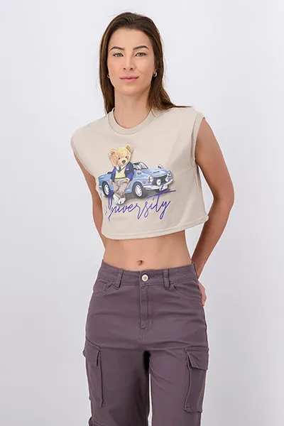 Playera crop osito universitario sold by Shasa product image thumbnail 2