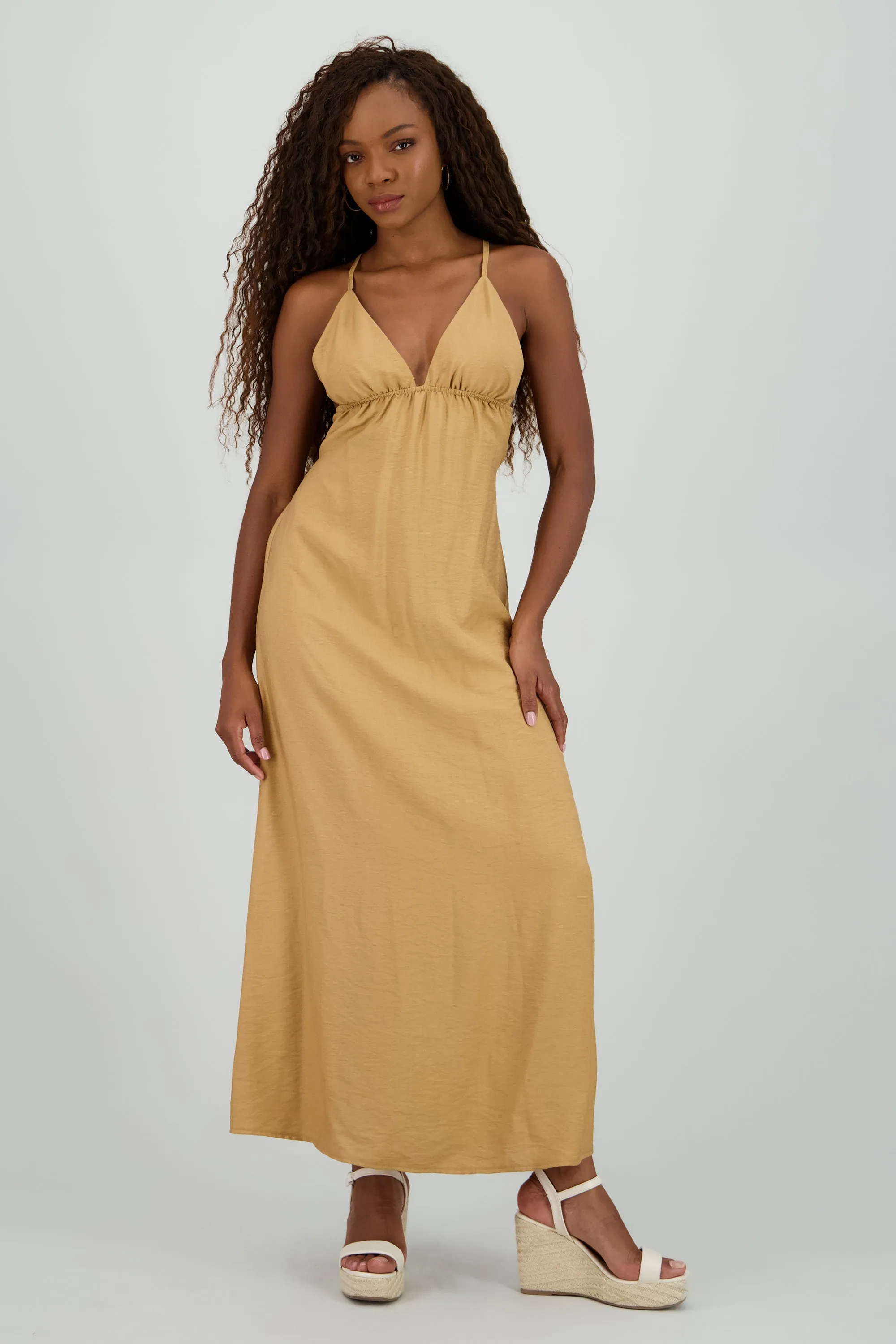 Vestido maxi espalda cruzada sold by Shasa