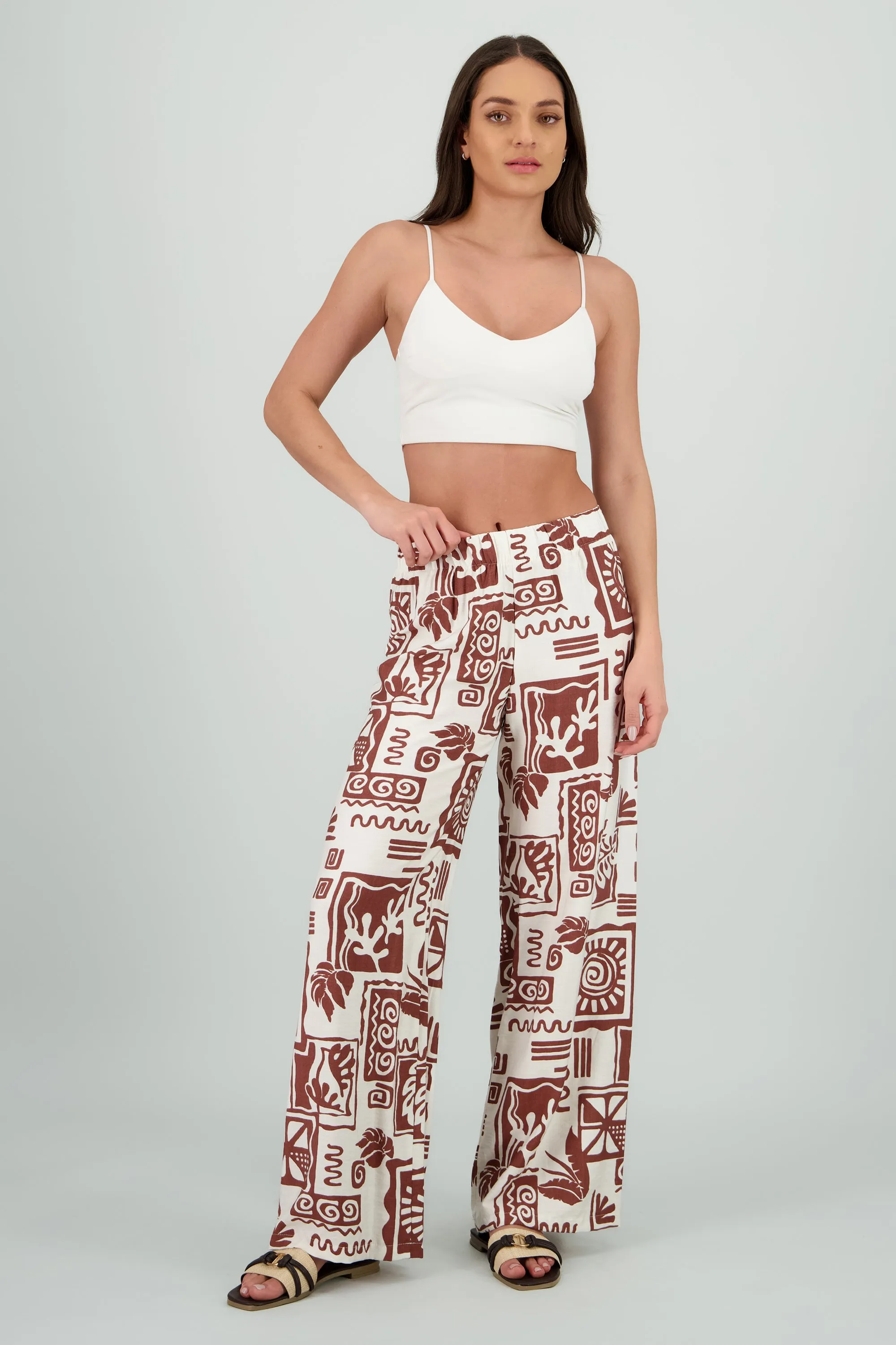 Pantalon estampado tropical wide leg sold by Shasa