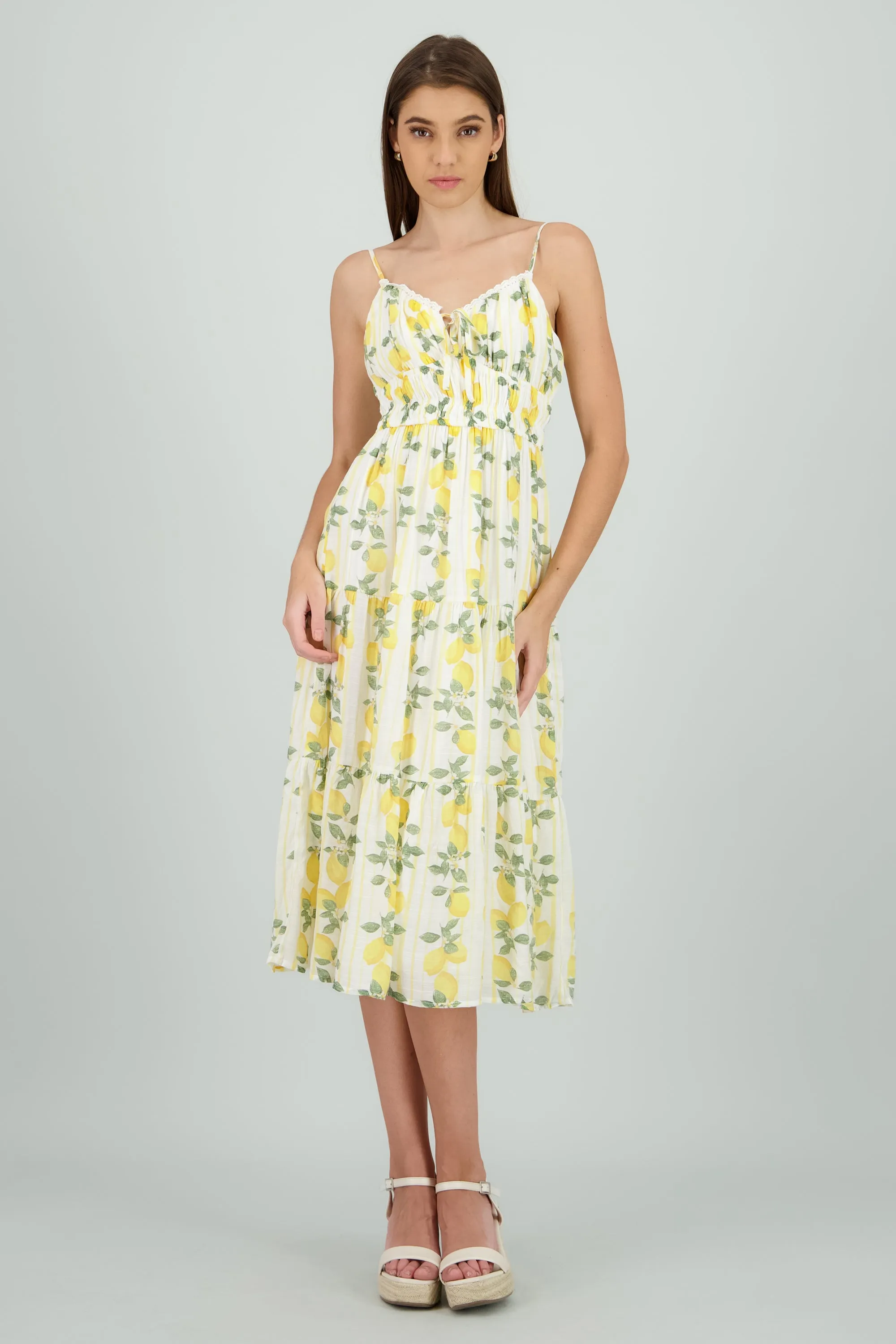 Vestido midi estampado limon sold by Shasa