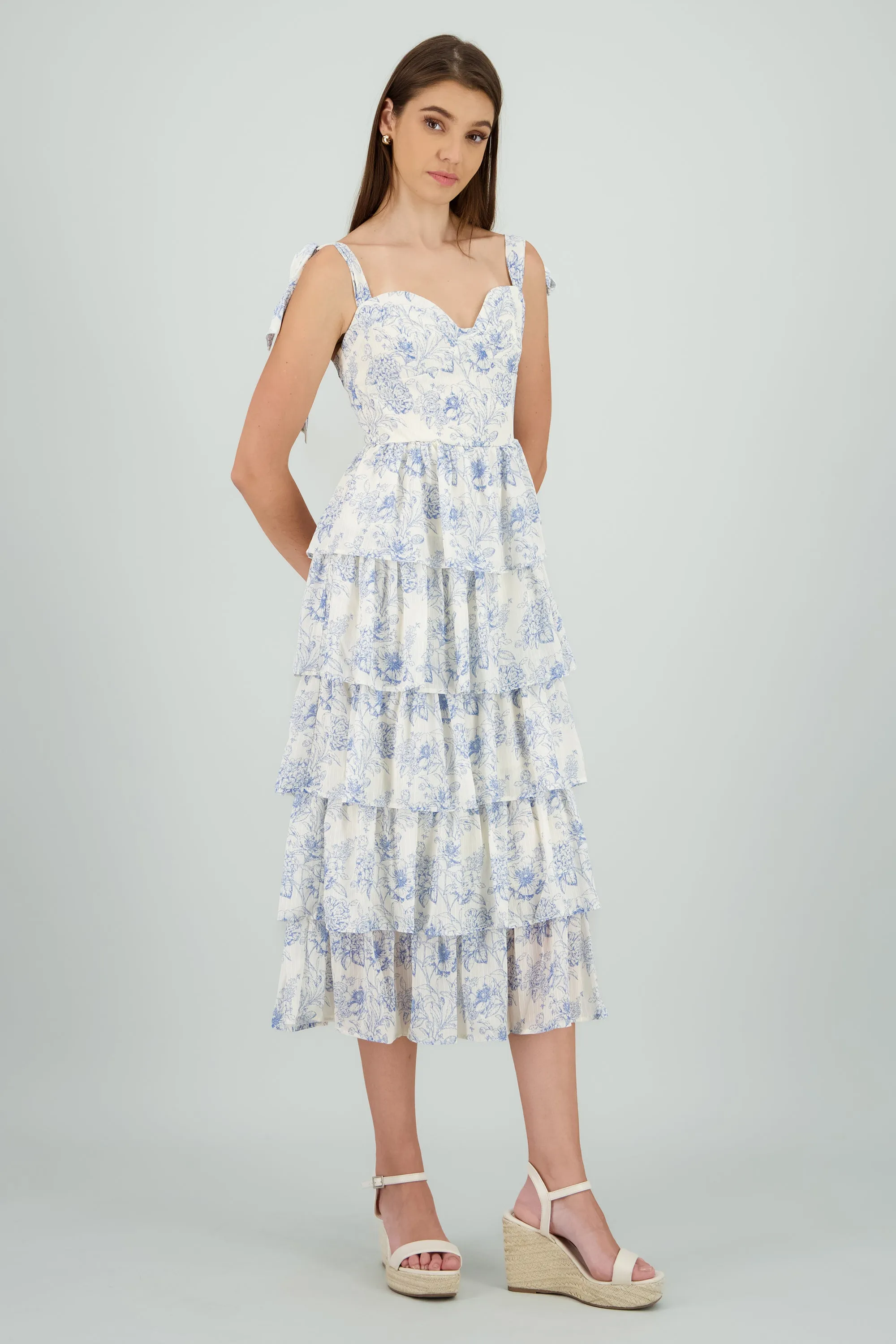 Vestido tirantes capas estampado sold by Shasa