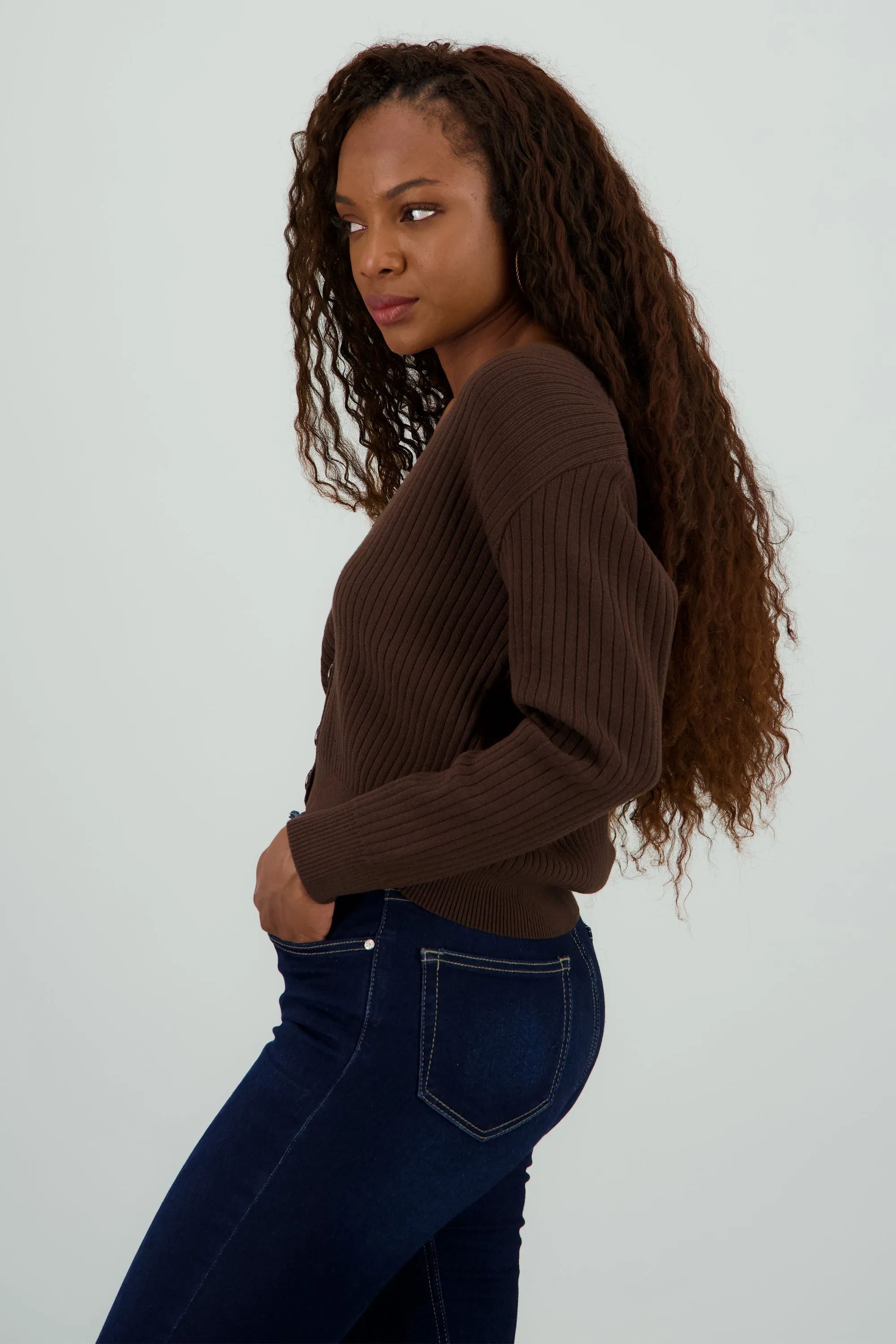 Cárdigan tejido acanalado botones sold by Shasa product image thumbnail 3