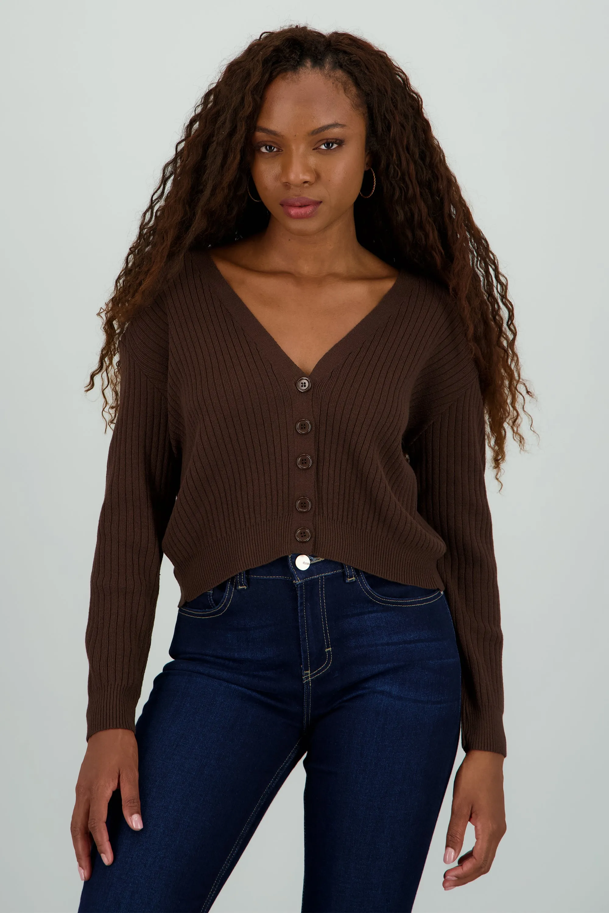 Cárdigan tejido acanalado botones sold by Shasa