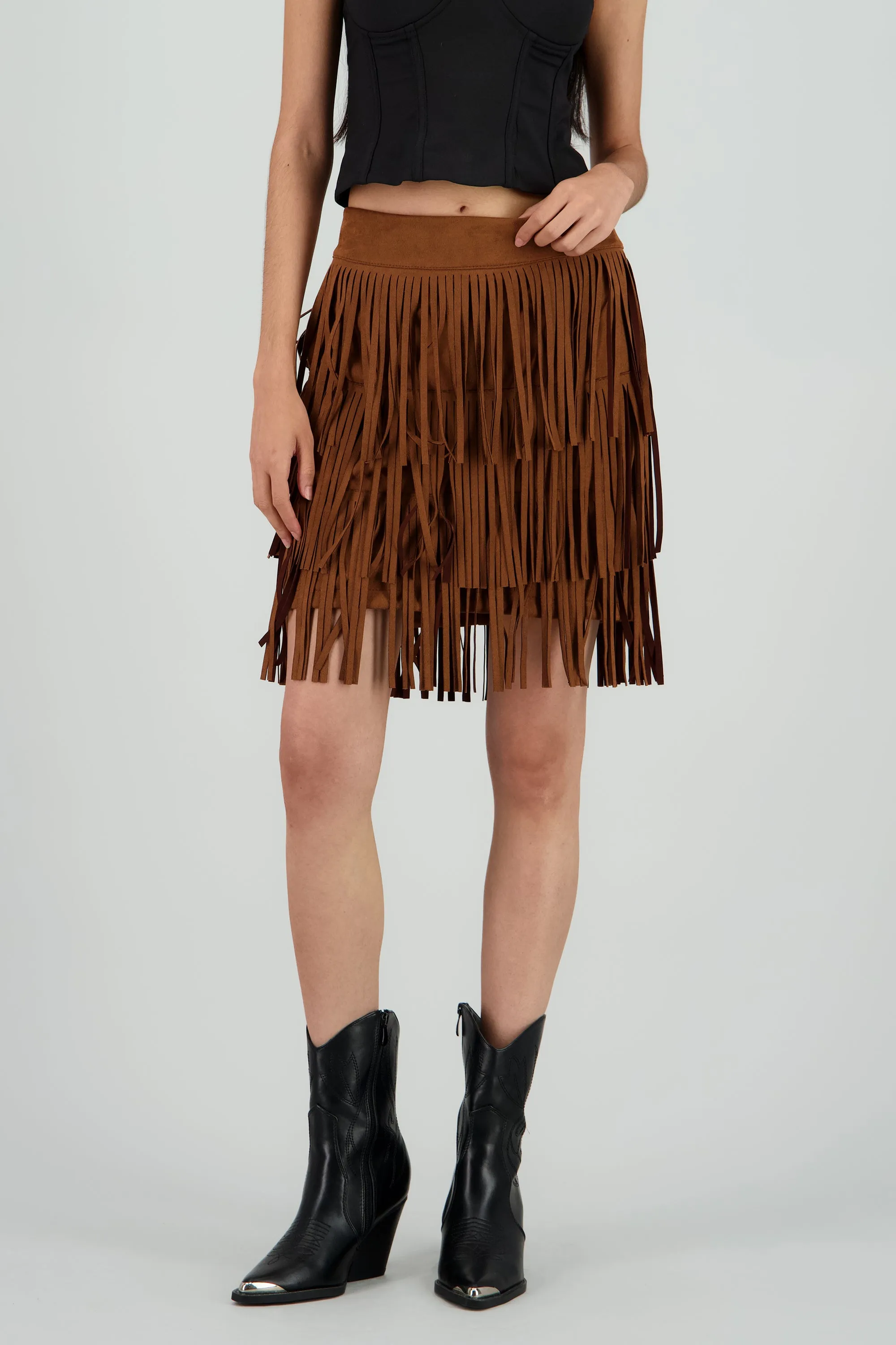Falda mini detalle fringe suede sold by Shasa product image thumbnail 2