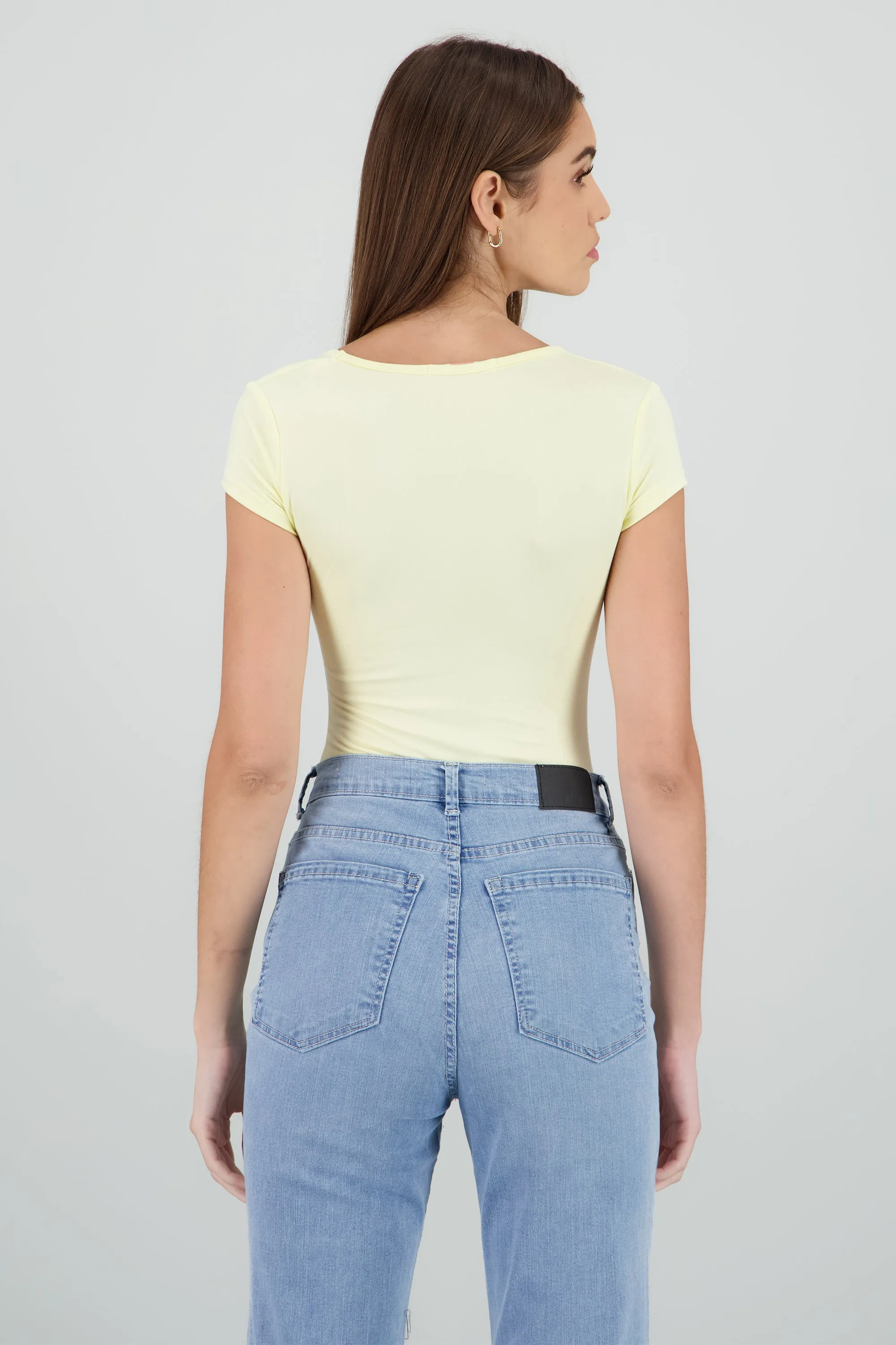 Bodysuit manga corta escote cuadrado liso sold by Shasa product image thumbnail 4