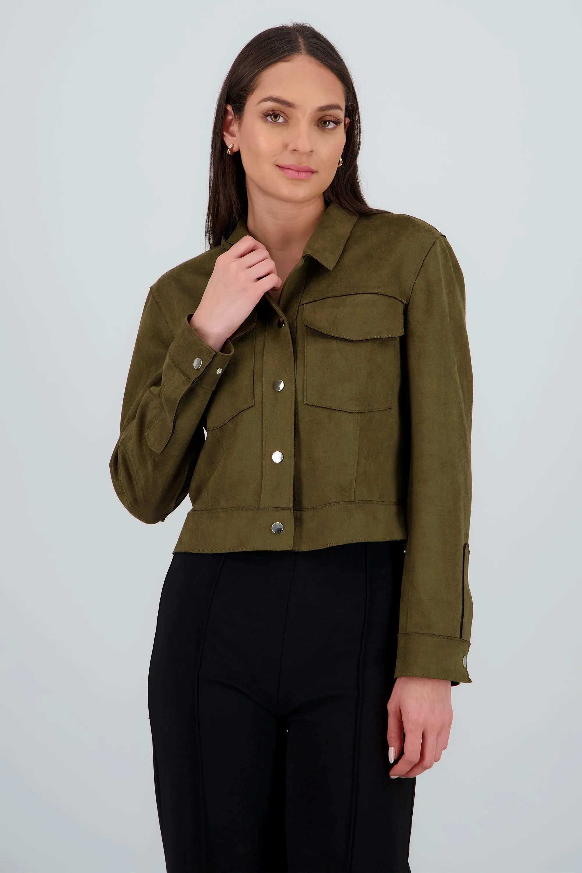 Chamarra suede corta con botones sold by Shasa product image thumbnail 2