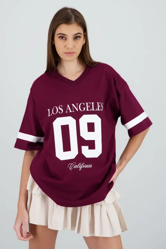 Playera oversized estampado los angeles sold by Shasa