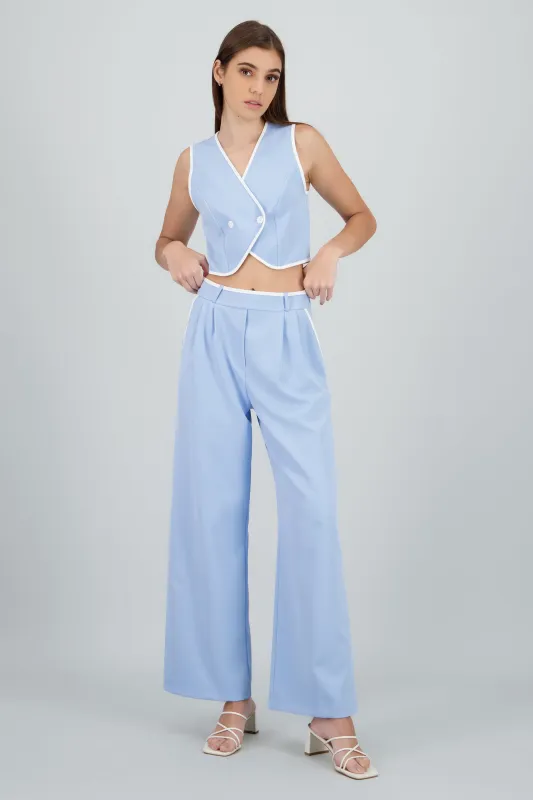 Pantalon sastre con pinza detalle contraste Hyp sold by Shasa