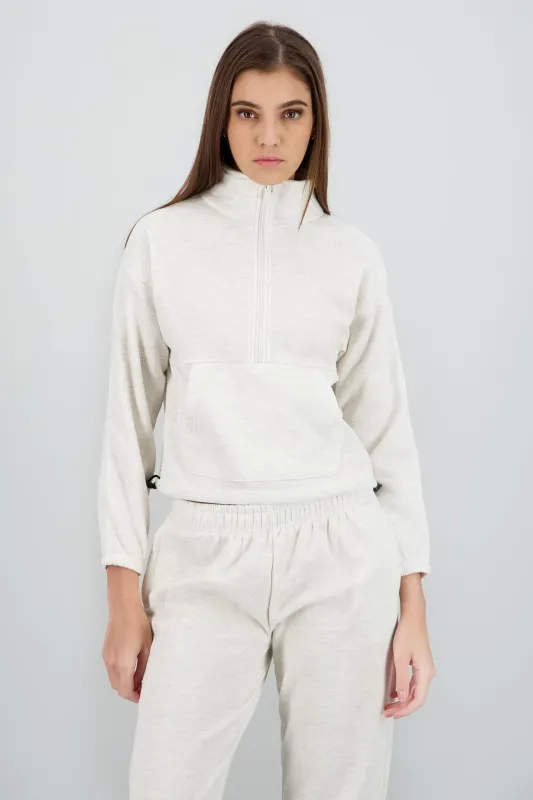 Sudadera con bolsa y cierre liso sold by Shasa