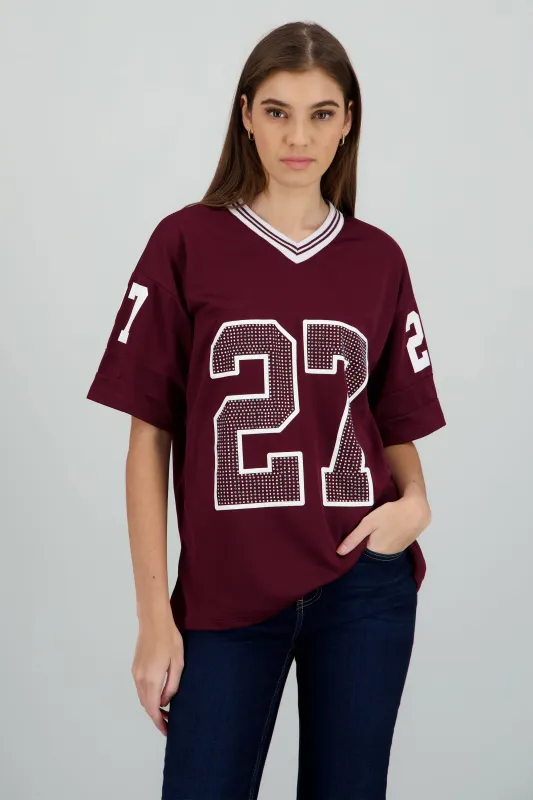 Playera deportiva numero brillos sold by Shasa