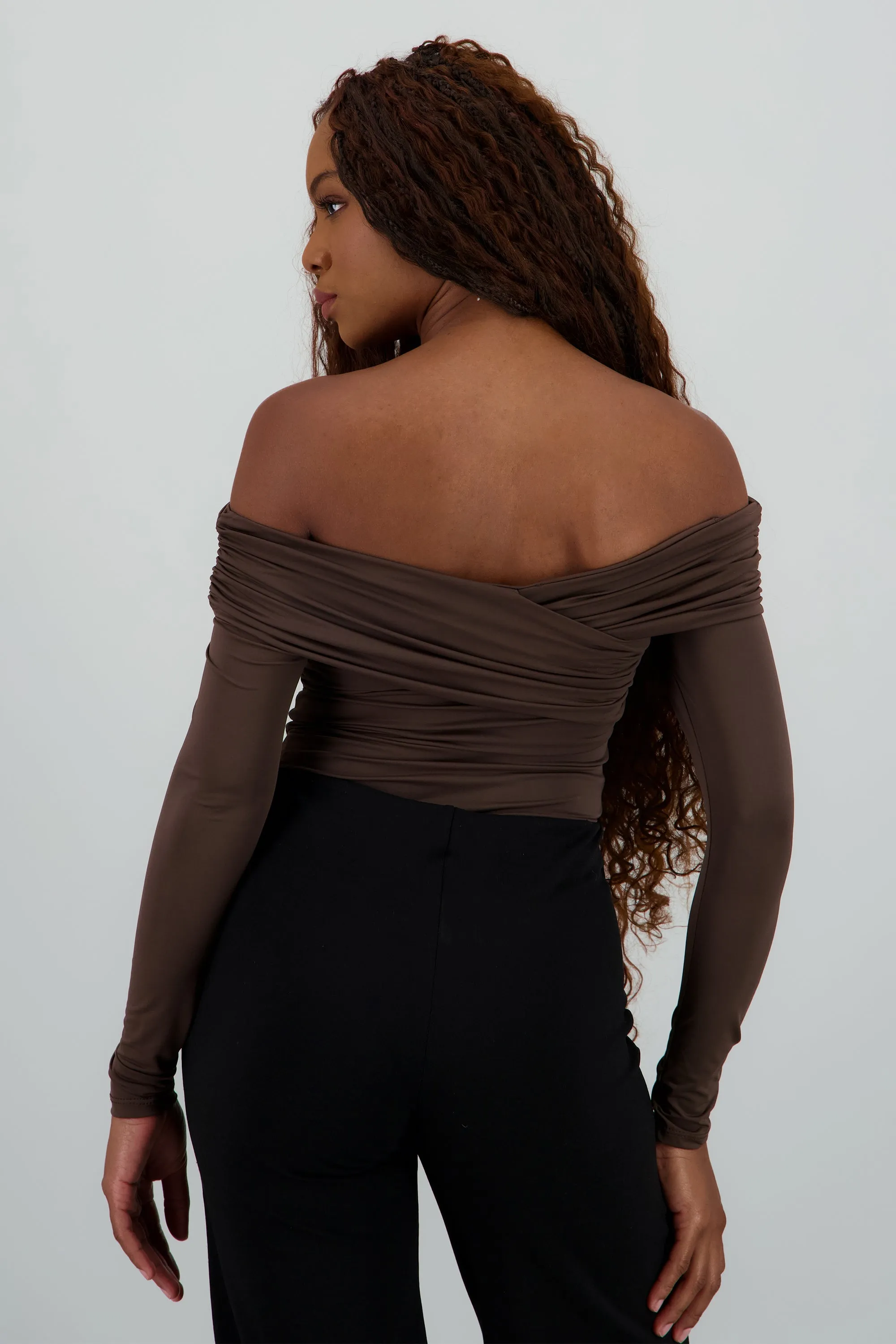 Bodysuit escote drapeado manga larga sold by Shasa product image thumbnail 4