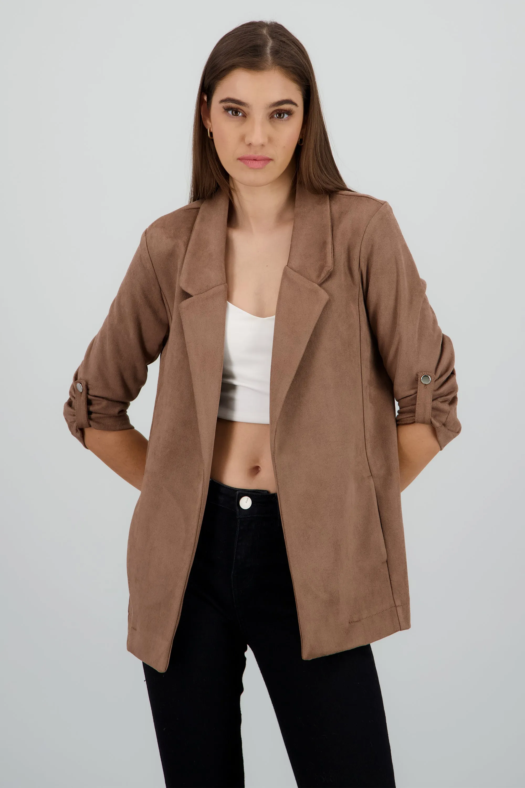 Blazer detalle solapa suede sold by Shasa