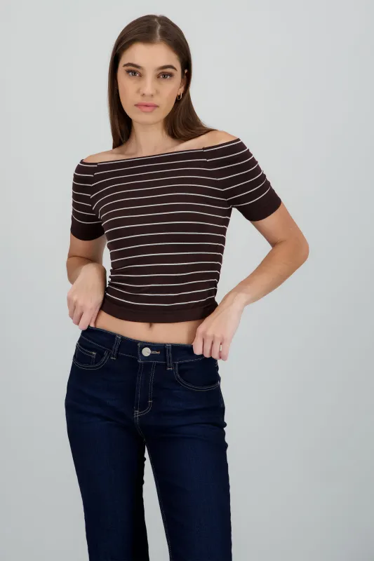 Top rayas off shoulder sold by Shasa