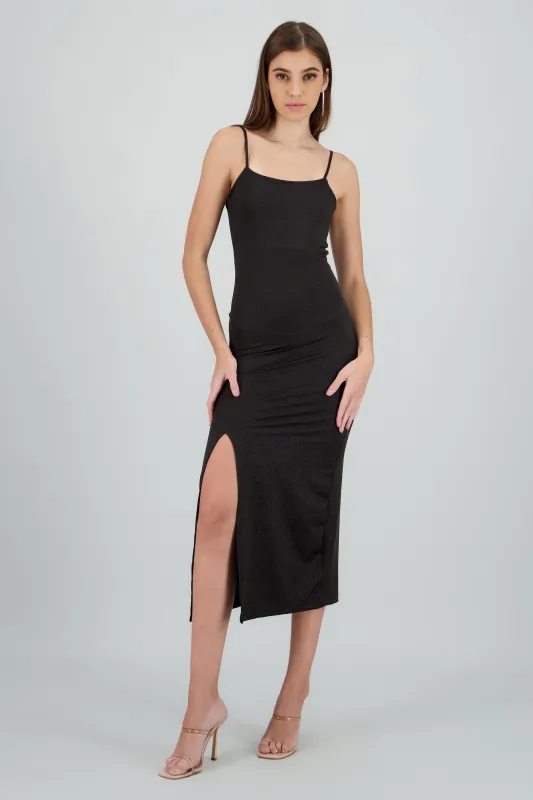 Vestido maxi brillos espalda abierta sold by Shasa
