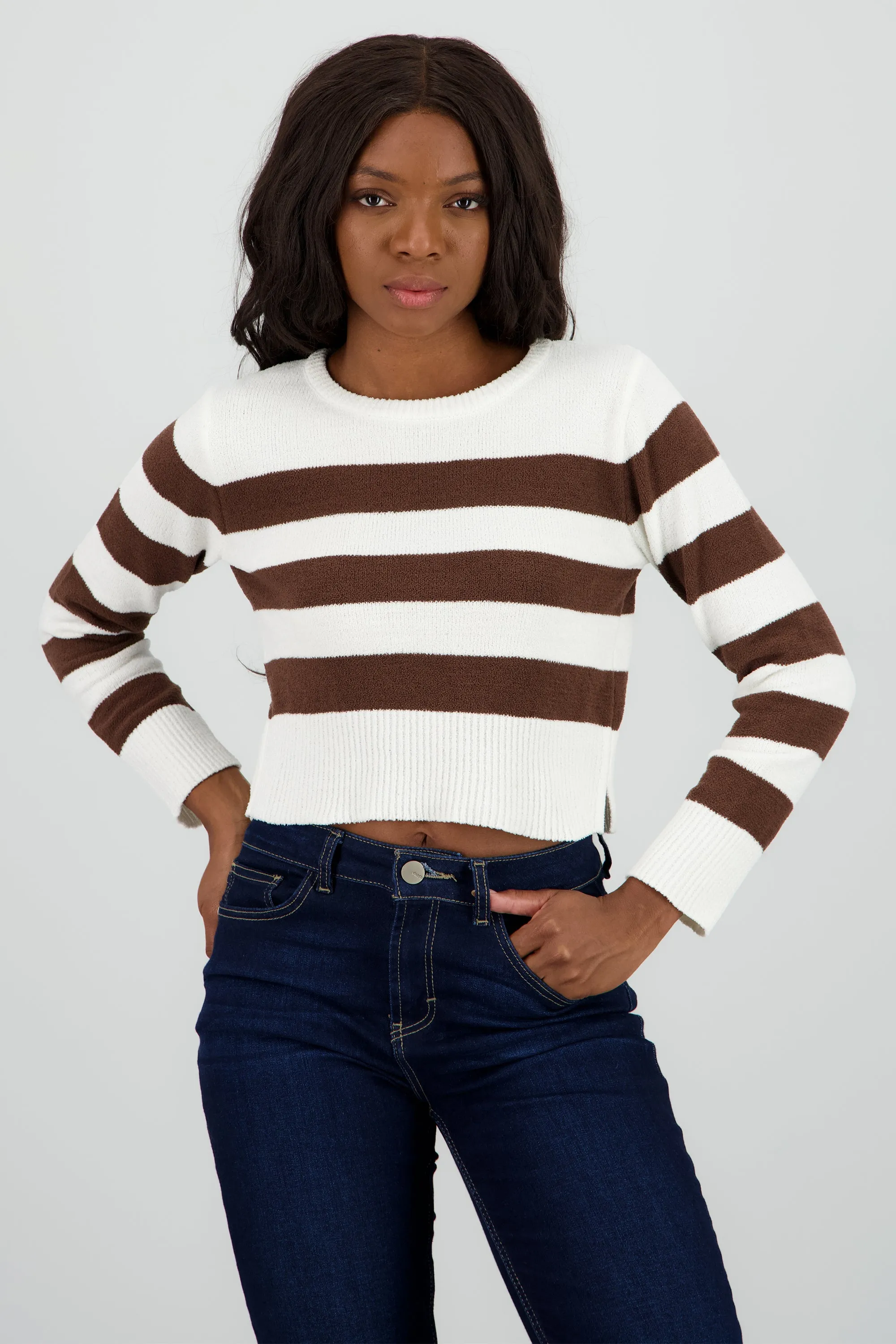 Suéter crop rayas sold by Shasa