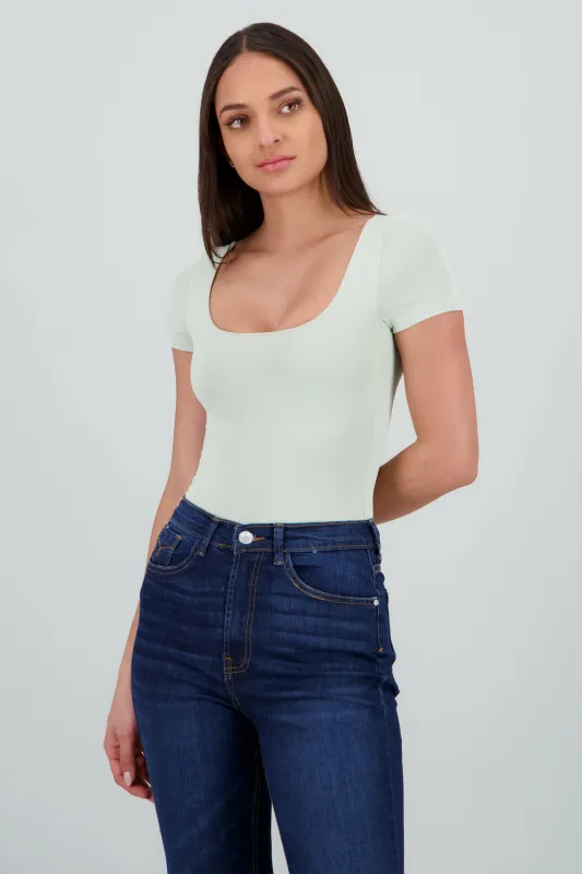 Bodysuit escote cuadrado doble tela sold by Shasa