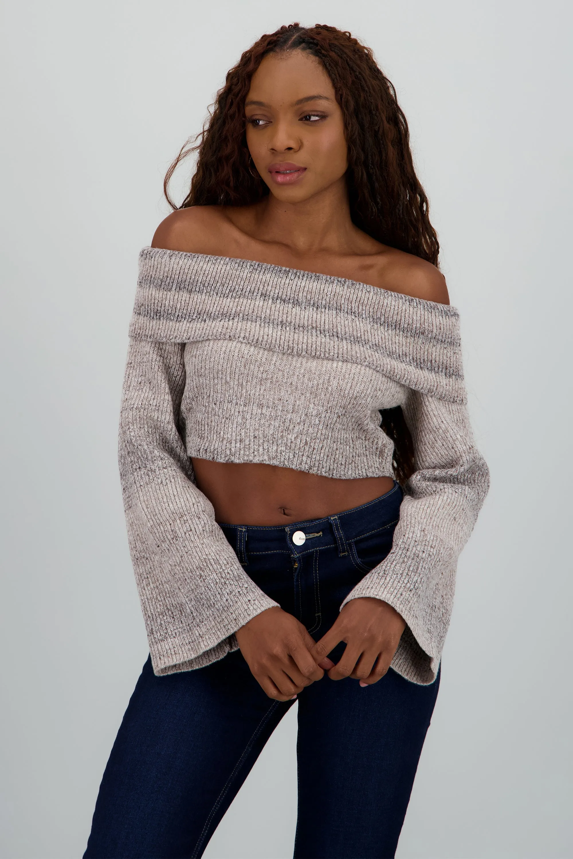 Sueter off shoulder jaspe sold by Shasa