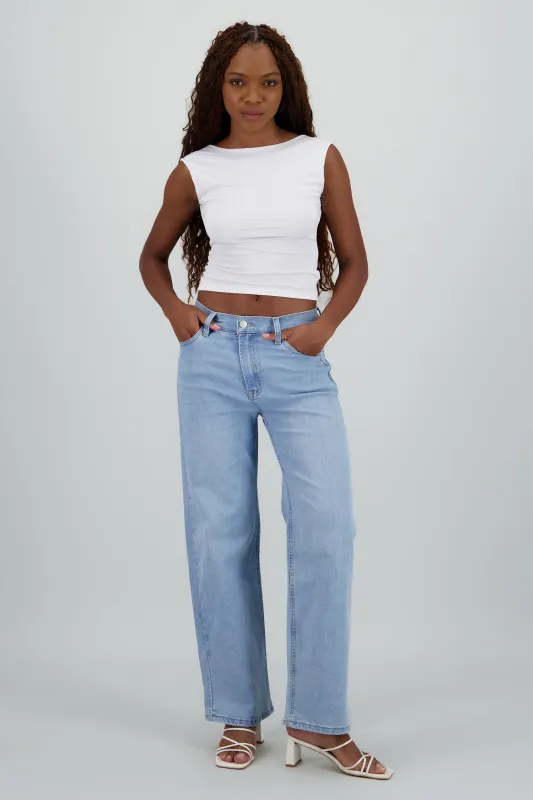 Jeans básicos wide leg sold by Shasa