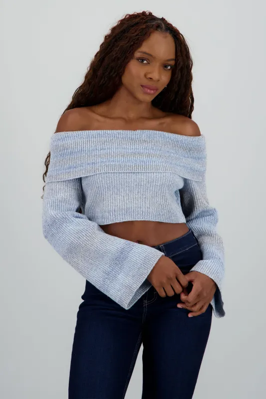 Sueter off shoulder jaspe sold by Shasa