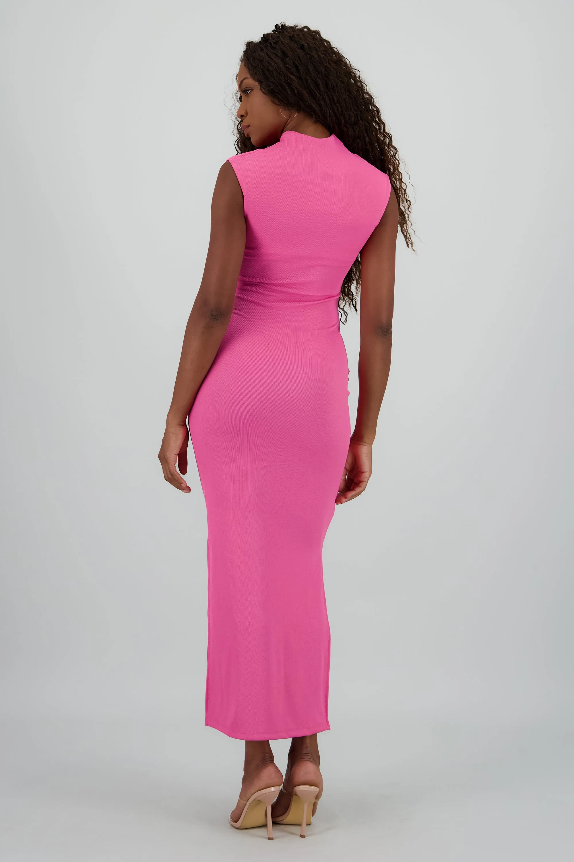 Vestido maxi rib manga corta con abertura Hypsters sold by Shasa product image thumbnail 4