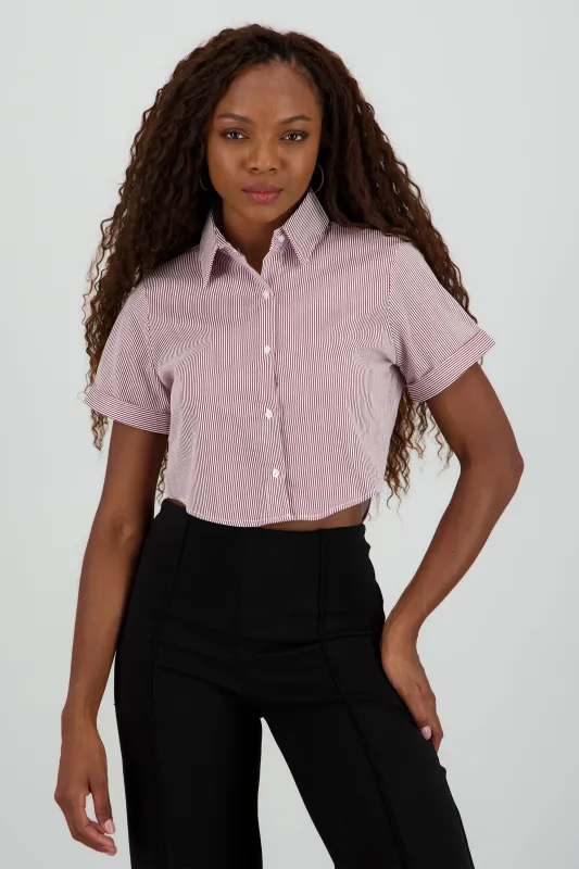 Camisa crop manga corta sold by Shasa