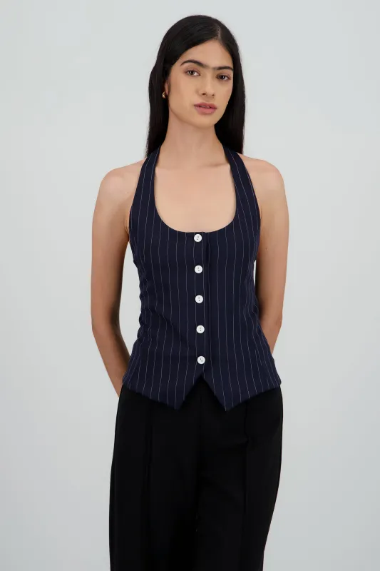 Top halter sastreado detalle botones sold by Shasa