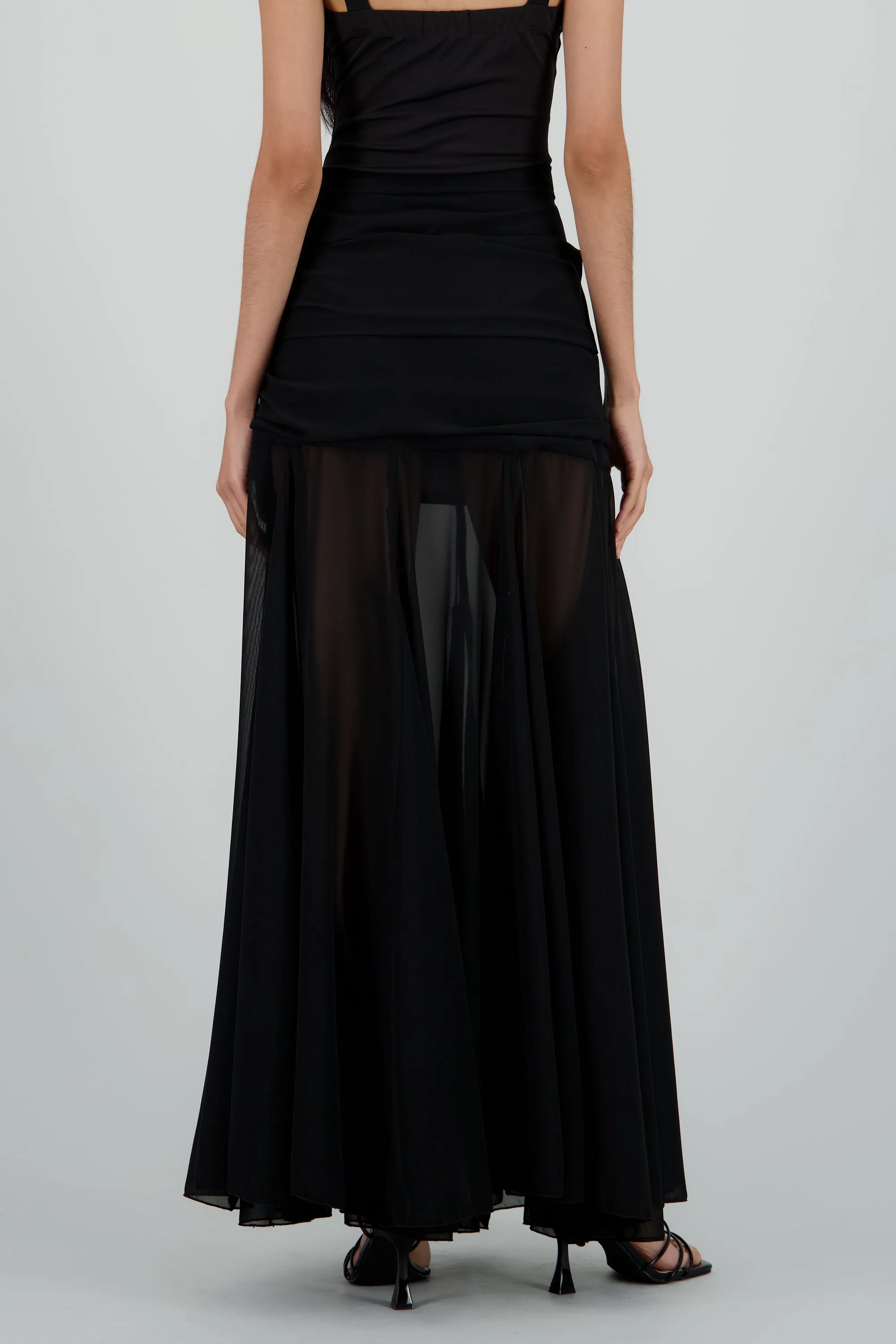 Falda maxi chiffon con drapeado en cintura sold by Shasa product image thumbnail 4