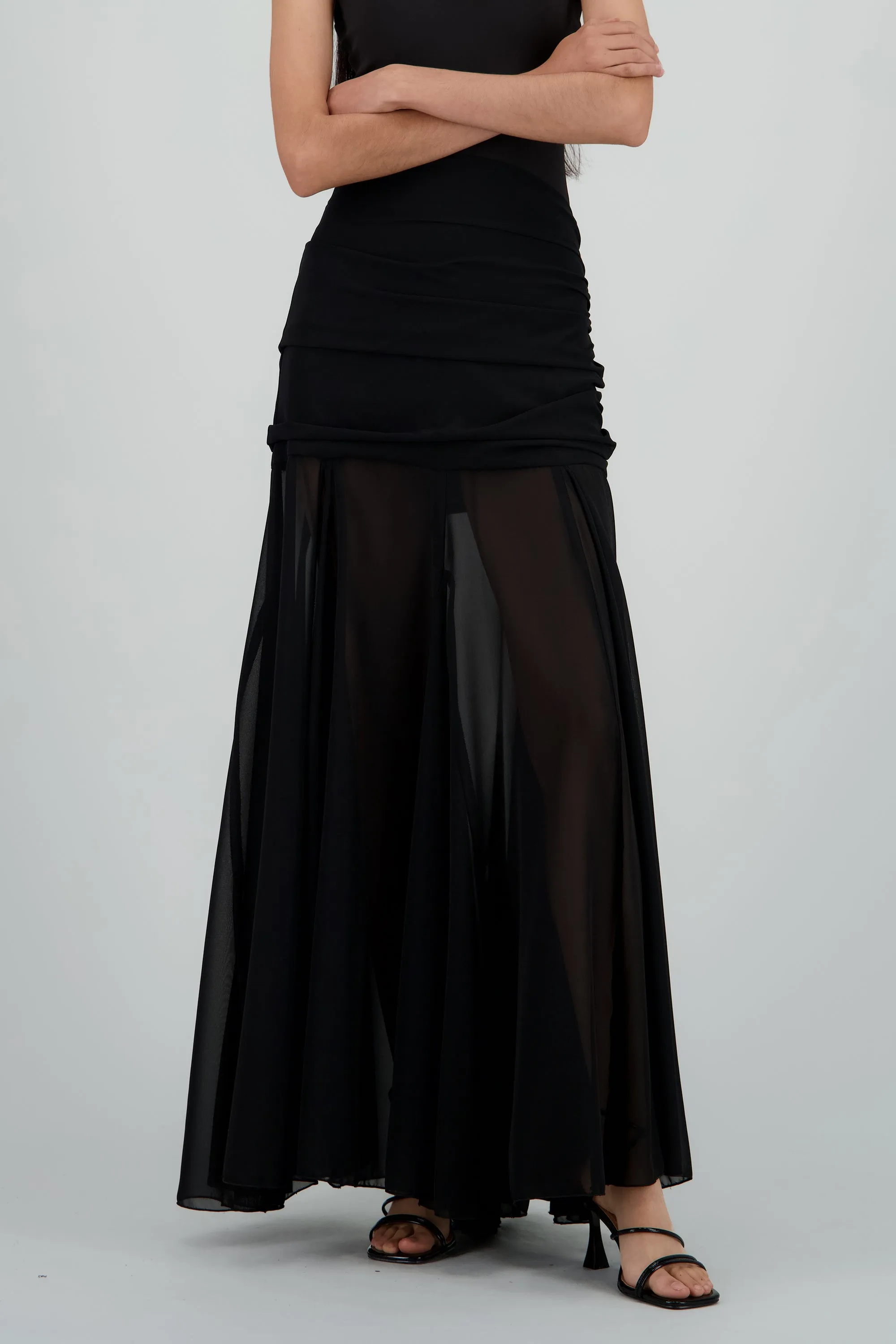 Falda maxi chiffon con drapeado en cintura sold by Shasa product image thumbnail 2