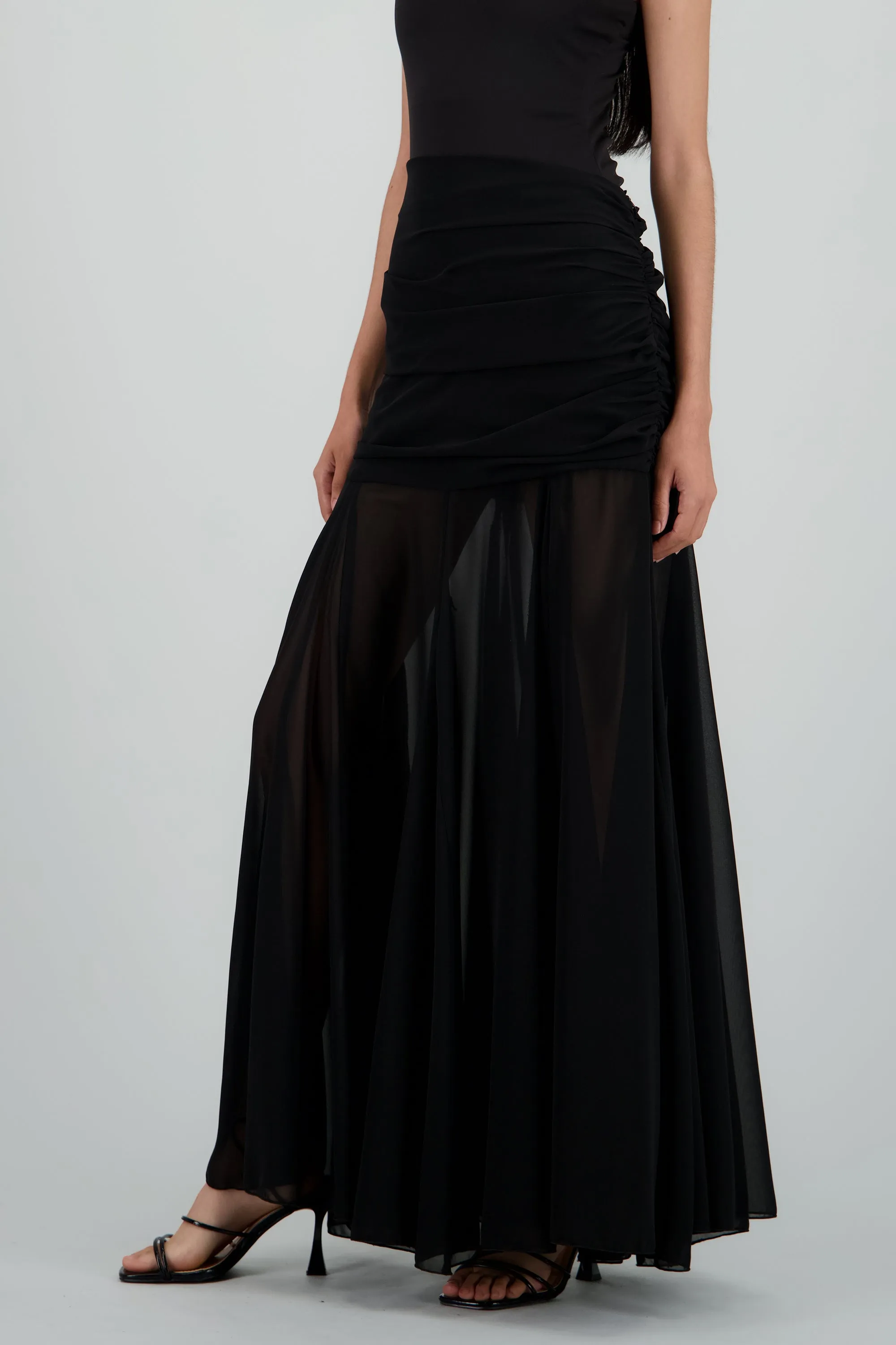 Falda maxi chiffon con drapeado en cintura sold by Shasa product image thumbnail 3