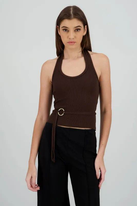 Top halter detalle hebilla sold by Shasa