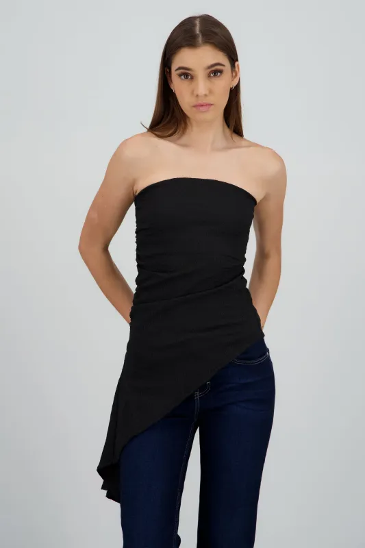 Top strapless asimetrico textura sold by Shasa