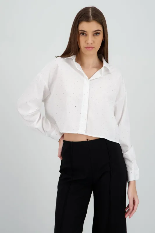 Camisa satinada brillos sold by Shasa