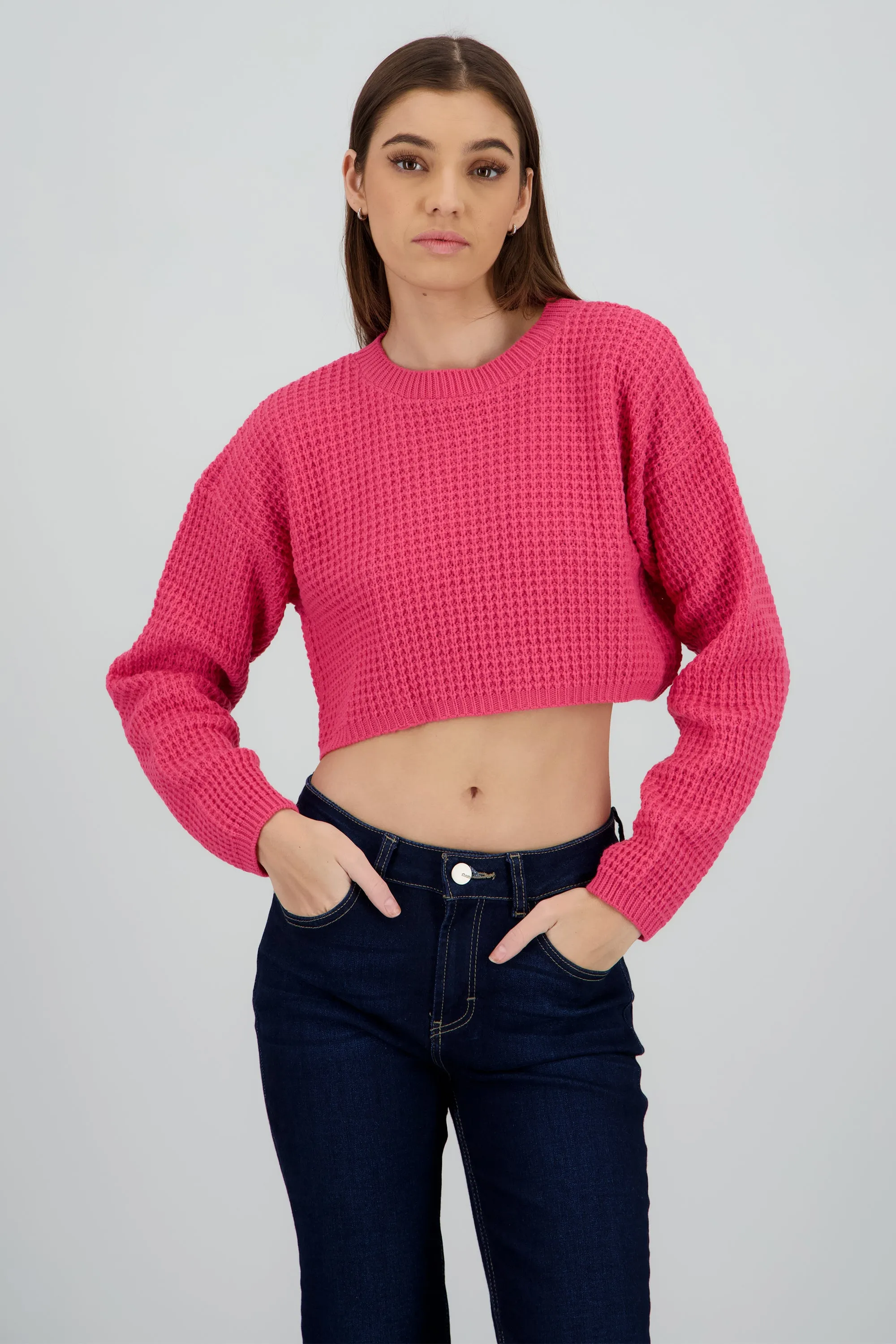 Sueter tejido ancho crop sold by Shasa