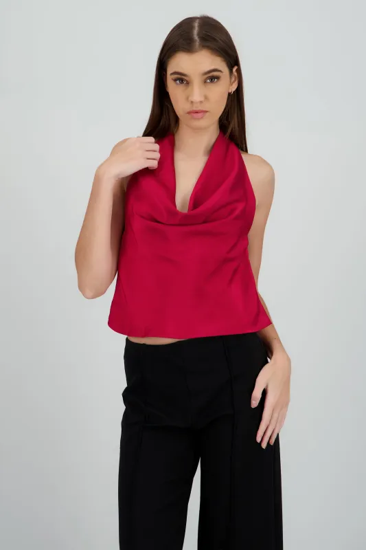 Top halter satinado sold by Shasa