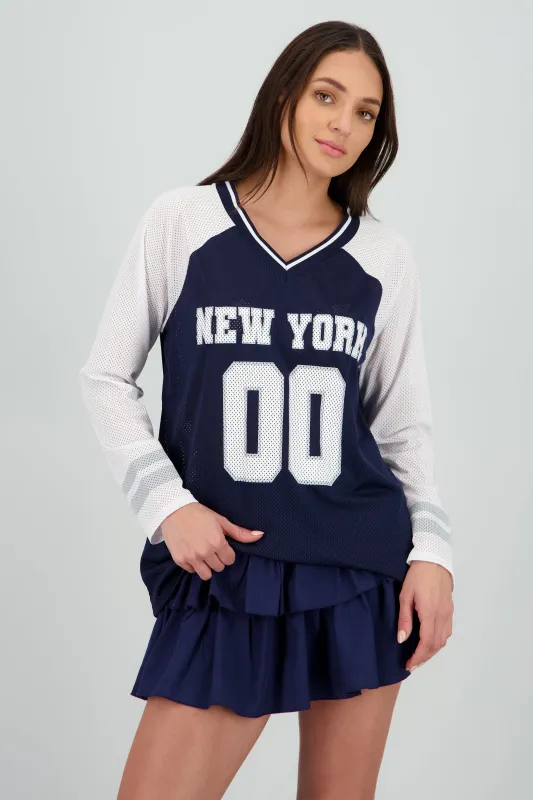 Playera numero manga larga cuello V sold by Shasa