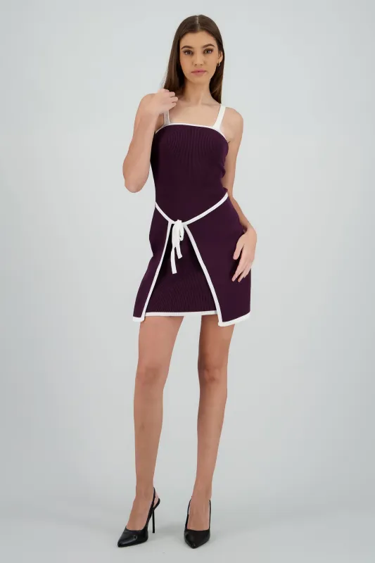 Vestido tirantes contraste detalle laso sold by Shasa