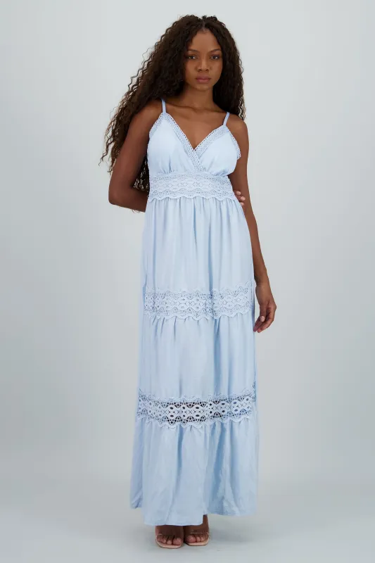 Maxi vestido fluido bordados sold by Shasa