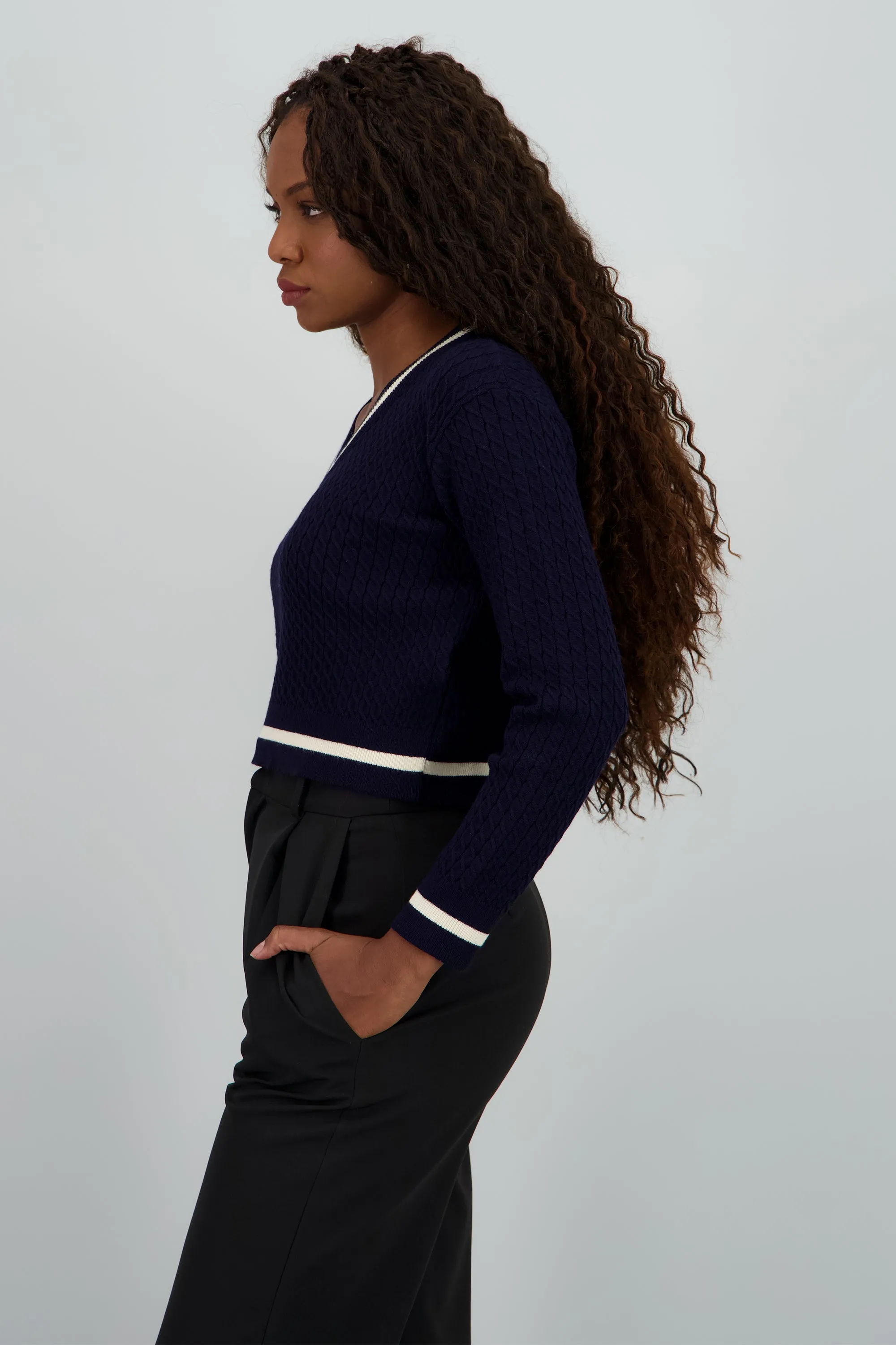 Sueter cardigan con contraste sold by Shasa product image thumbnail 3