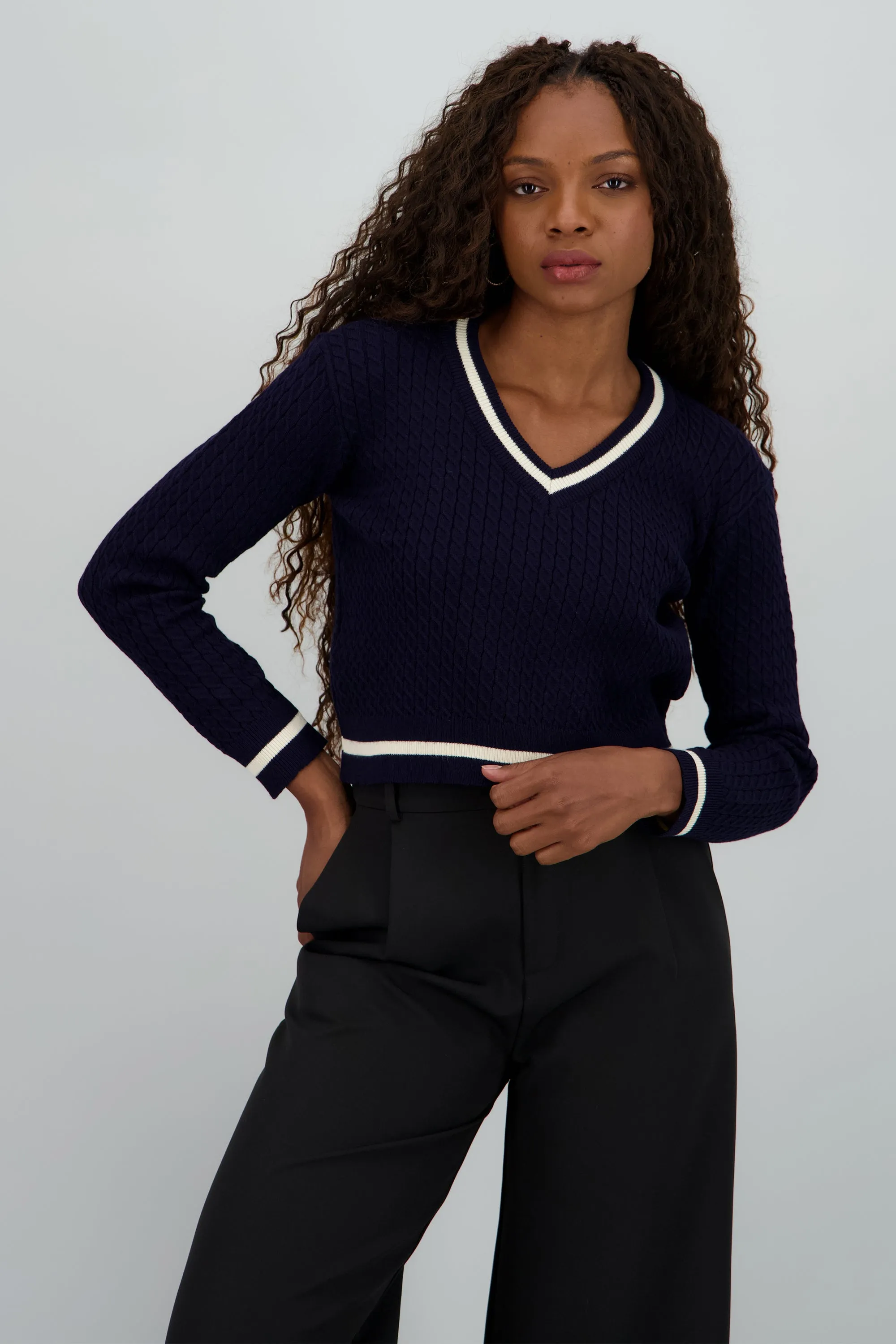 Sueter cardigan con contraste sold by Shasa product image thumbnail 2