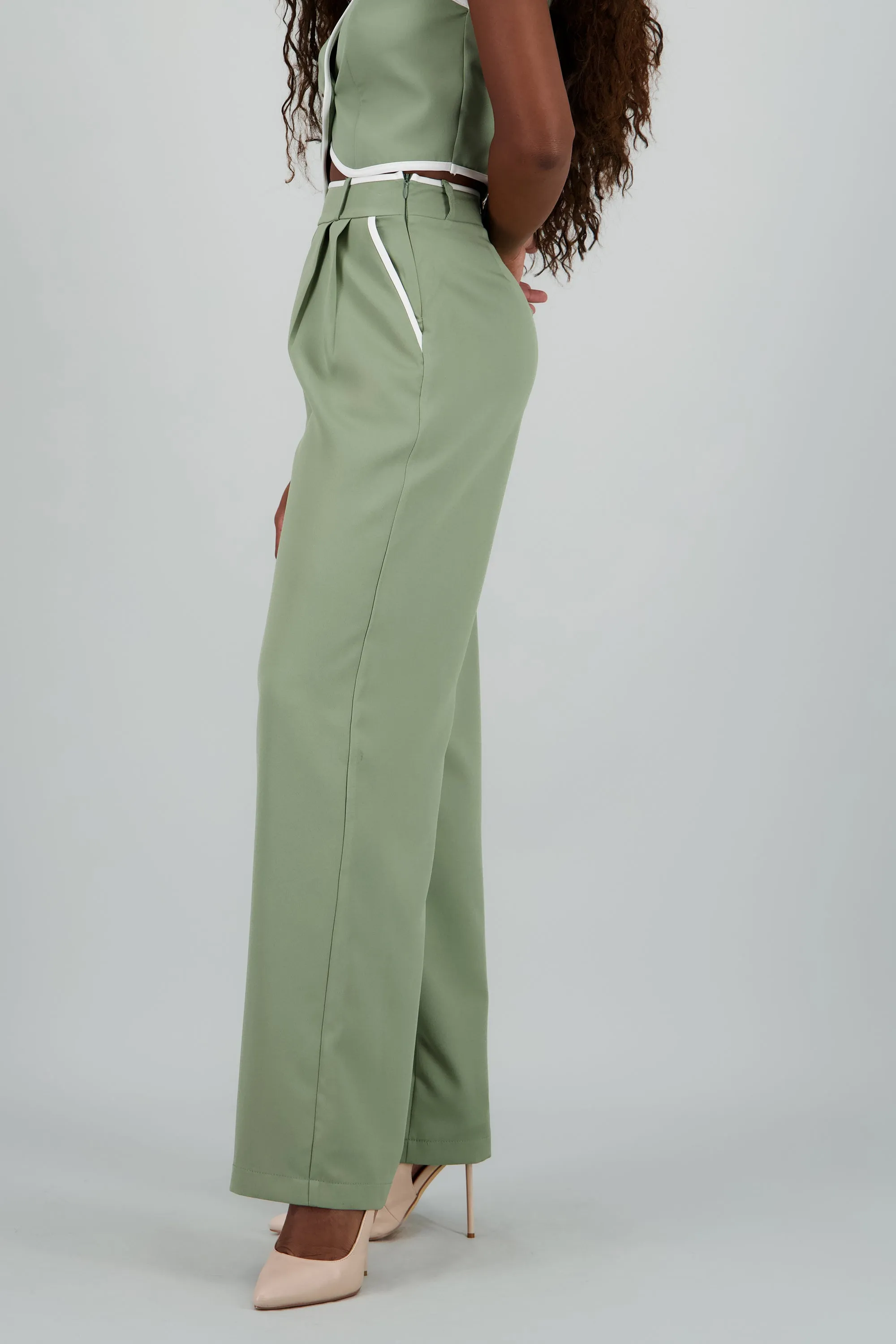 Pantalon sastre con pinza detalle contraste Hyp sold by Shasa product image thumbnail 3