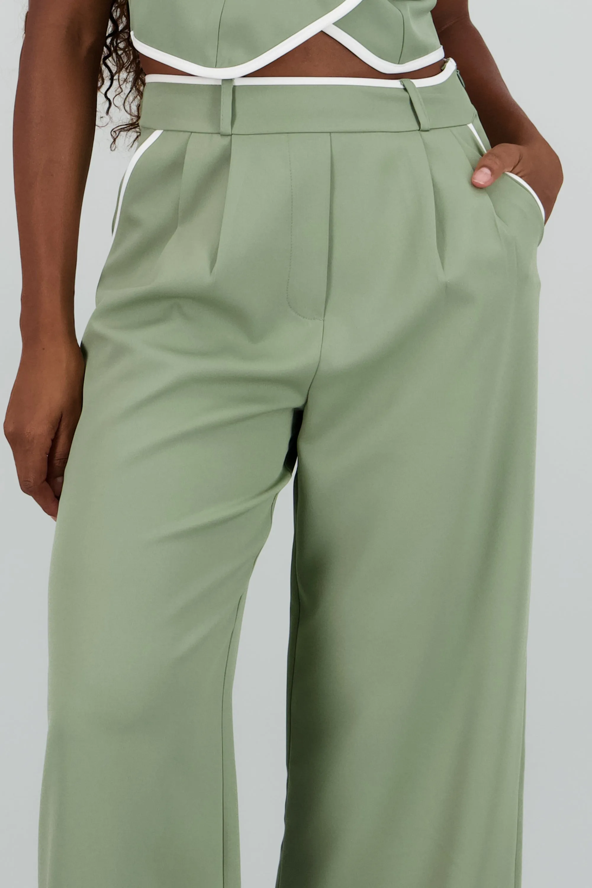 Pantalon sastre con pinza detalle contraste Hyp sold by Shasa product image thumbnail 5