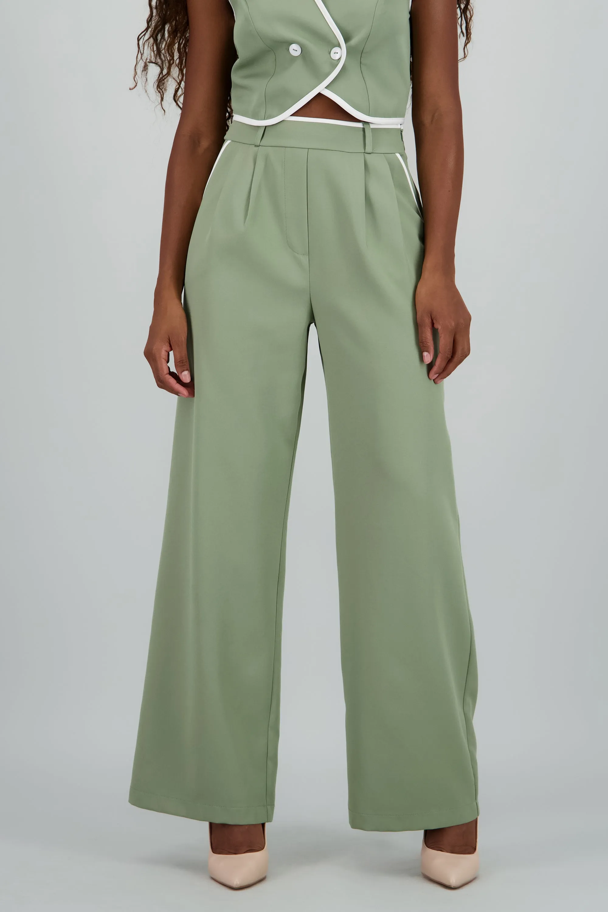 Pantalon sastre con pinza detalle contraste Hyp sold by Shasa product image thumbnail 2