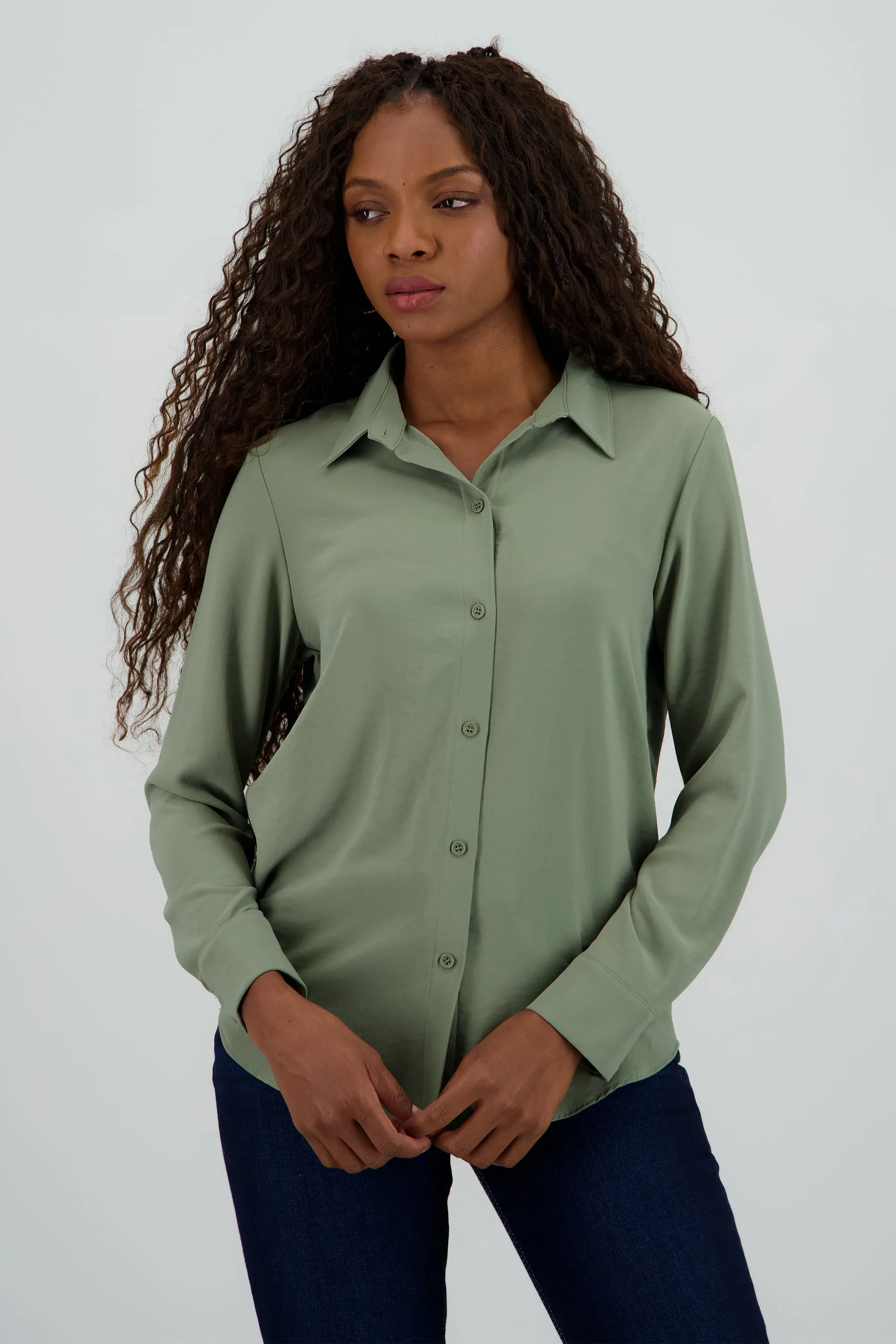 Camisa lisa manga larga botones sold by Shasa product image thumbnail 2