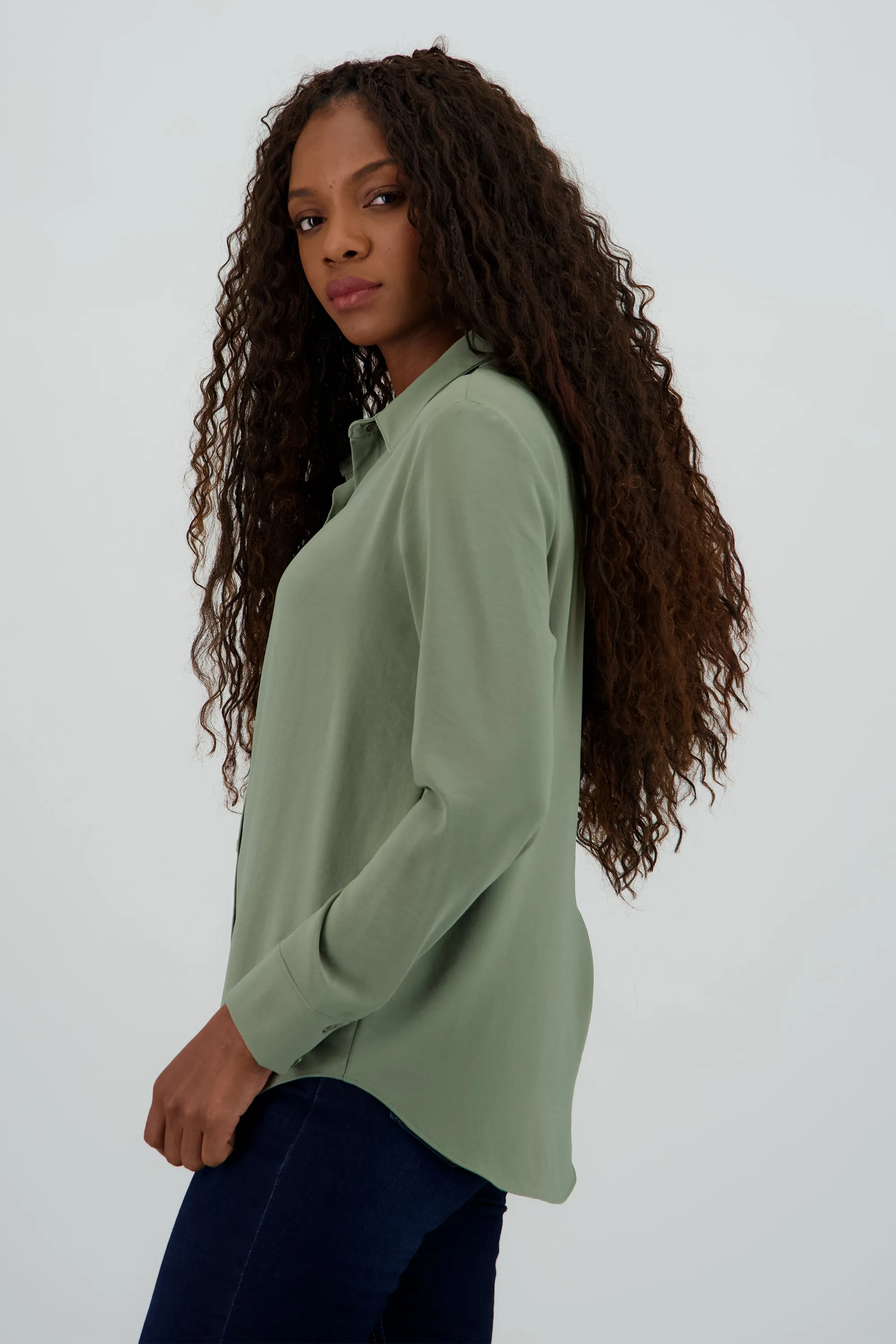 Camisa lisa manga larga botones sold by Shasa product image thumbnail 3