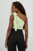 Top asimetrico detalle moño hombro sold by Shasa