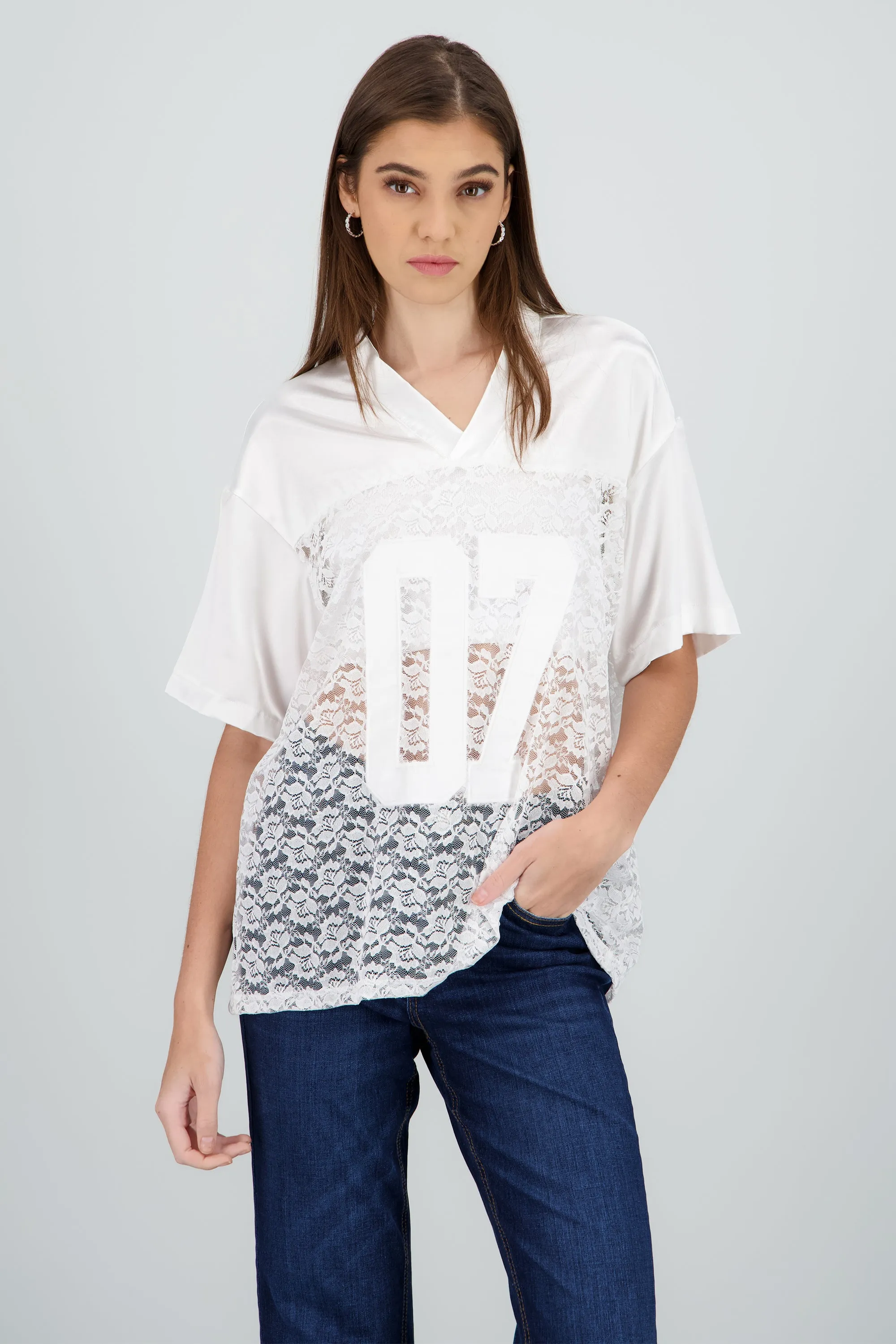 Playera manga cota numero encaje sold by Shasa product image thumbnail 2